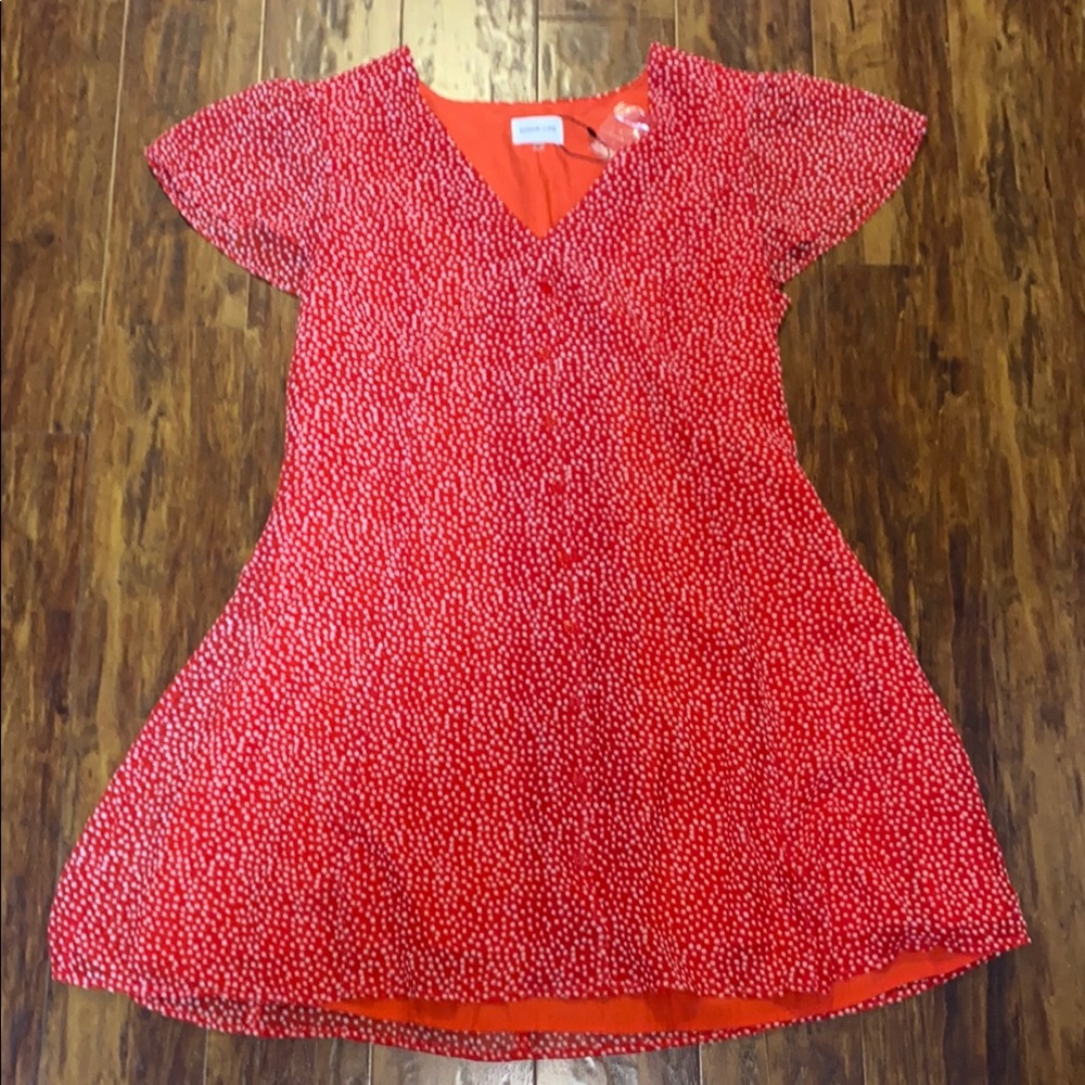 Sugarlips Vibrant Red Dress with White Dots